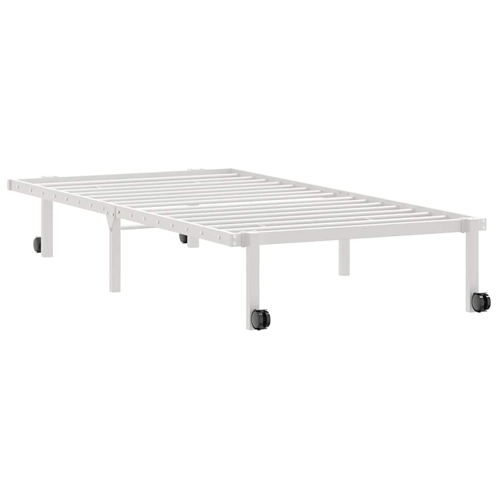 Bed Frame without Mattress Foldable White 90x190 cm Steel