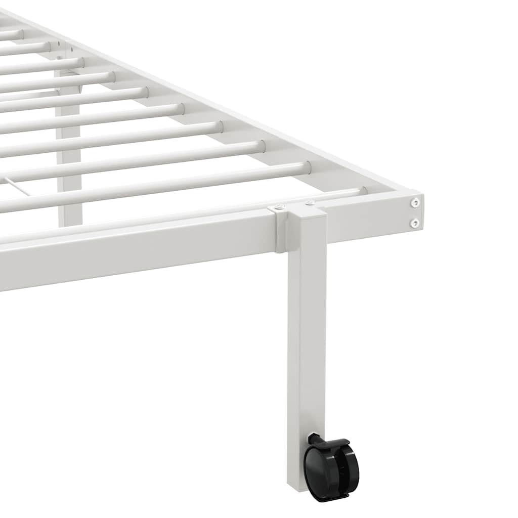 Bed Frame without Mattress Foldable White 90x190 cm Steel