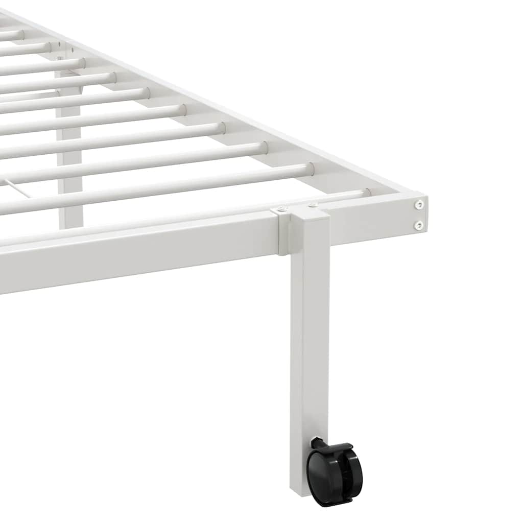 Bed Frame without Mattress Foldable White 90x200 cm Steel