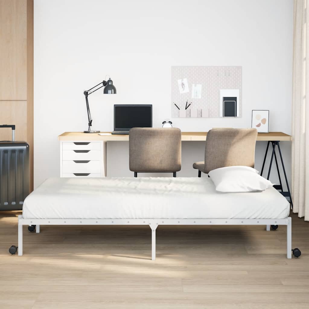 Bed Frame without Mattress Foldable White 100x190 cm Steel