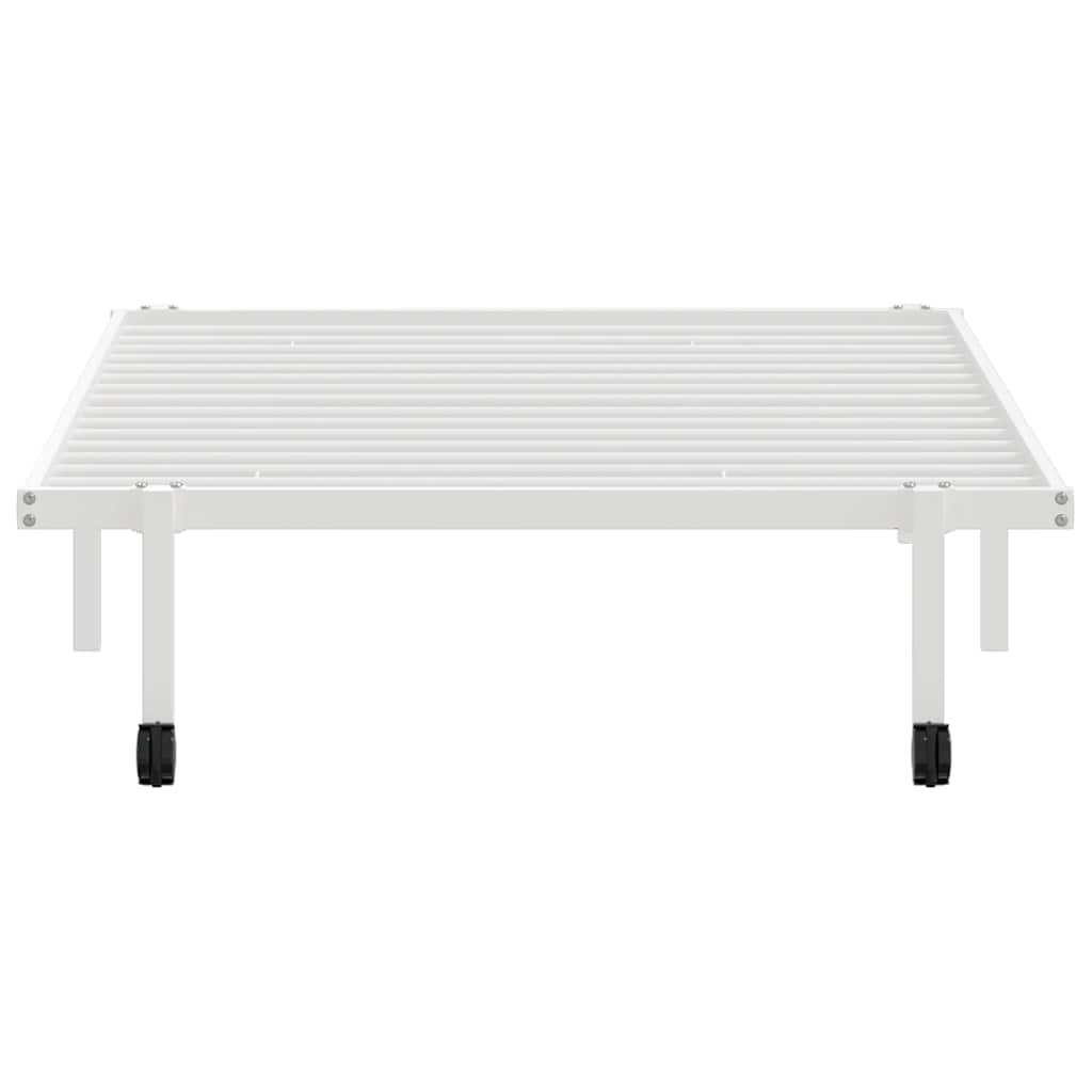 Bed Frame without Mattress Foldable White 100x200 cm Steel