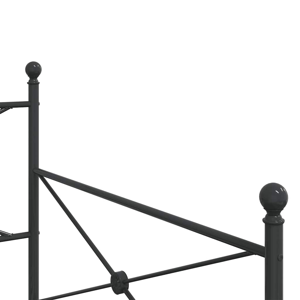 Day Bed without Mattress Black 100x190 cm Steel