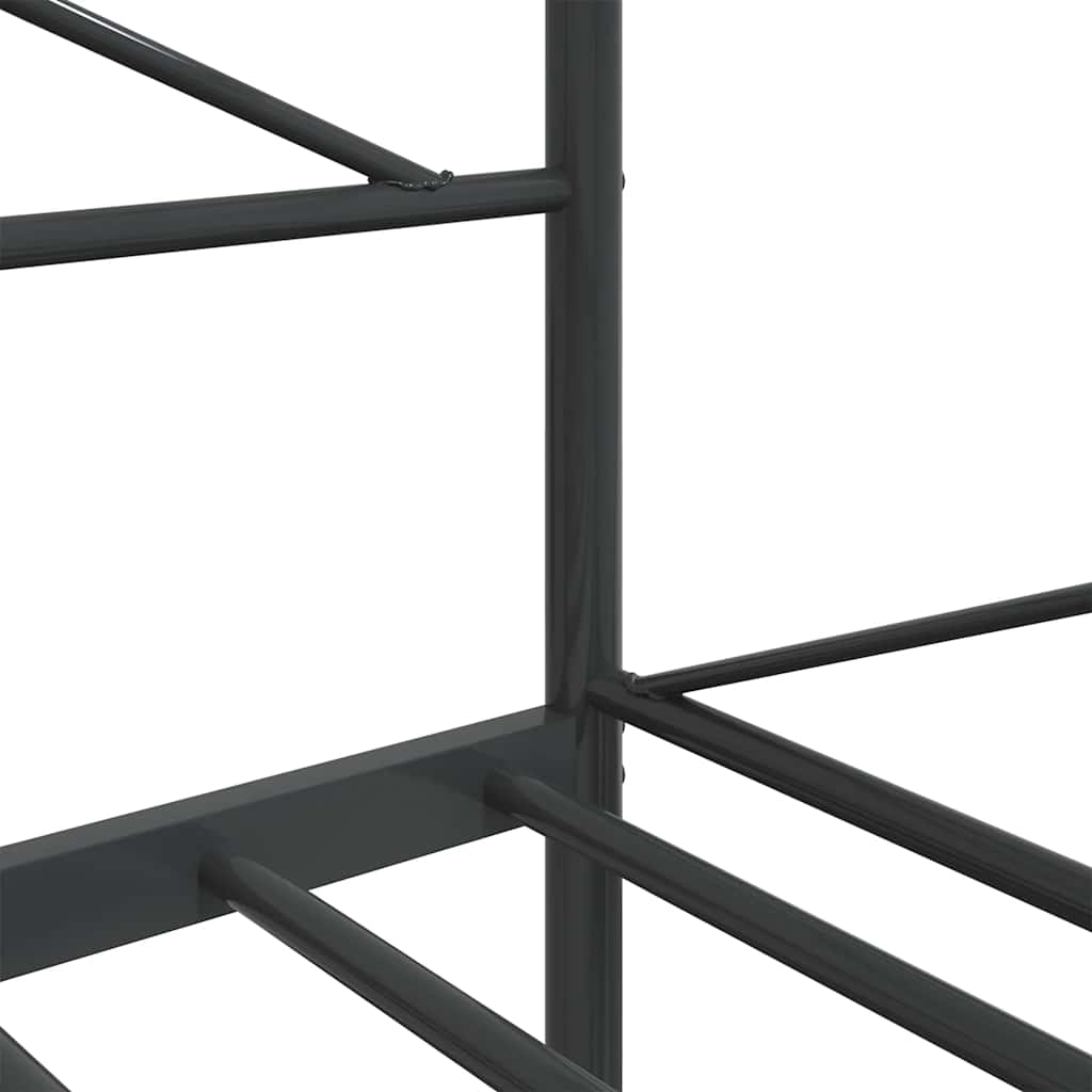Day Bed without Mattress Black 100x190 cm Steel