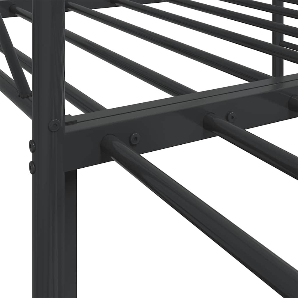 Daybed with Trundle without Mattress Black 90x190 cm Steel