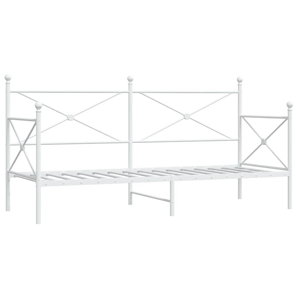 Day Bed without Mattress White 80x200 cm Steel