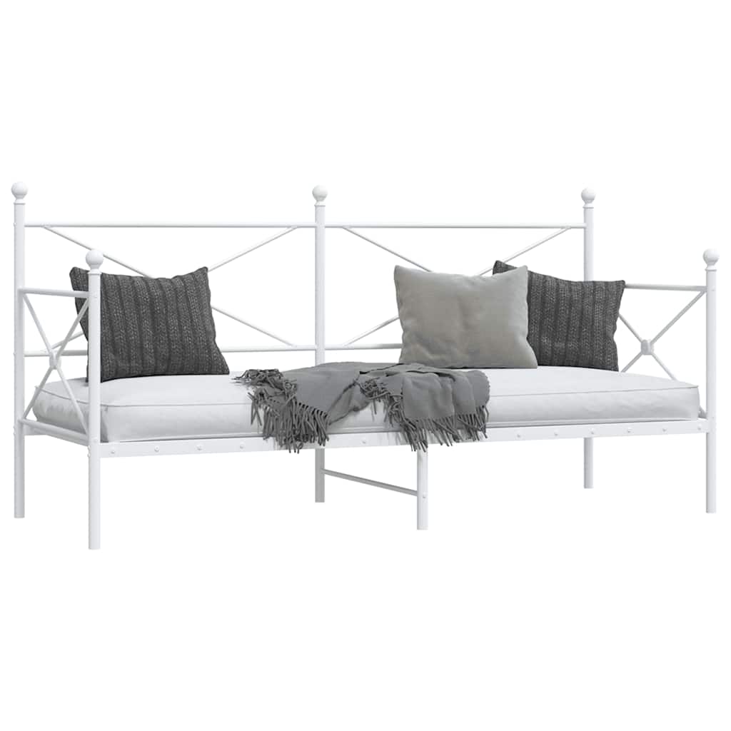 Day Bed without Mattress White 80x200 cm Steel