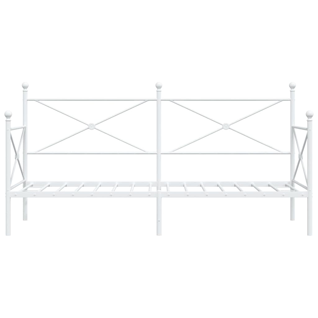 Day Bed without Mattress White 80x200 cm Steel