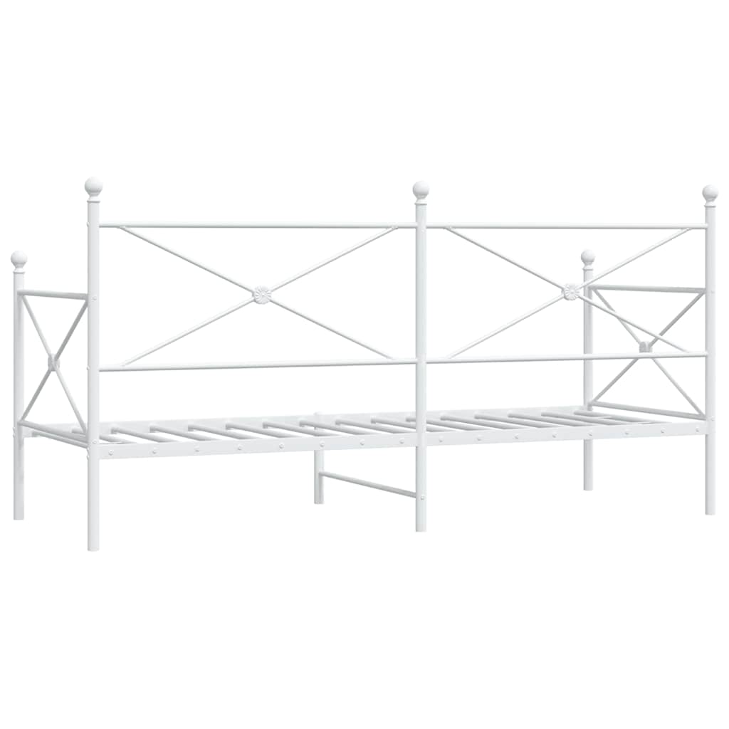 Day Bed without Mattress White 80x200 cm Steel