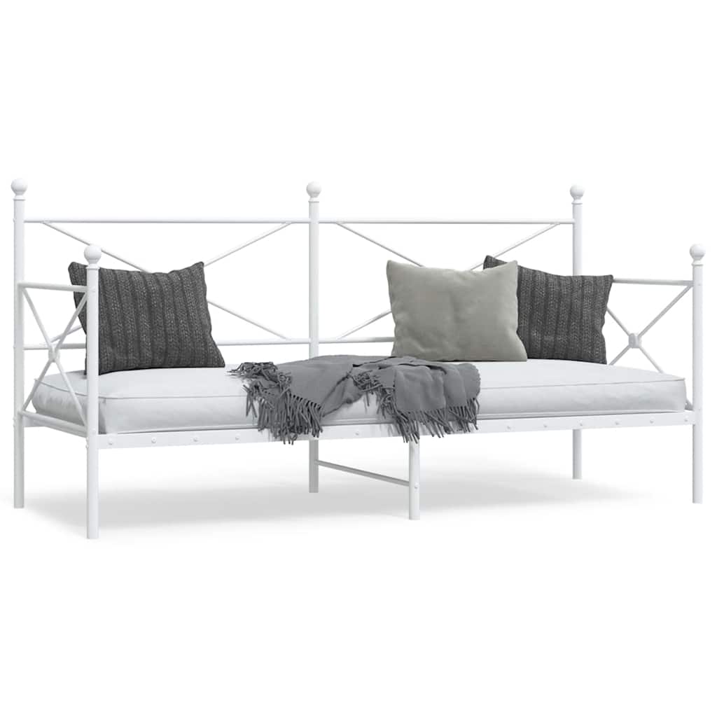 Day Bed without Mattress White 80x200 cm Steel