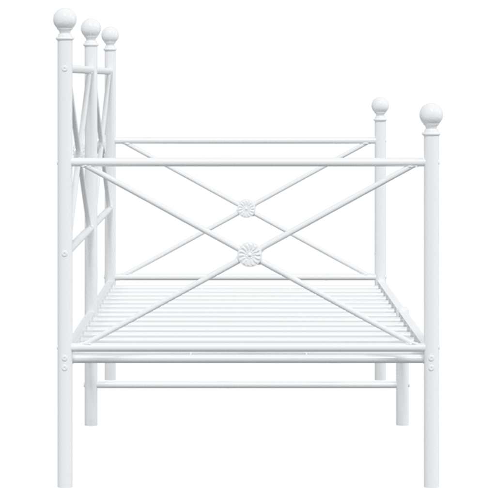 Day Bed without Mattress White 90x200 cm Steel