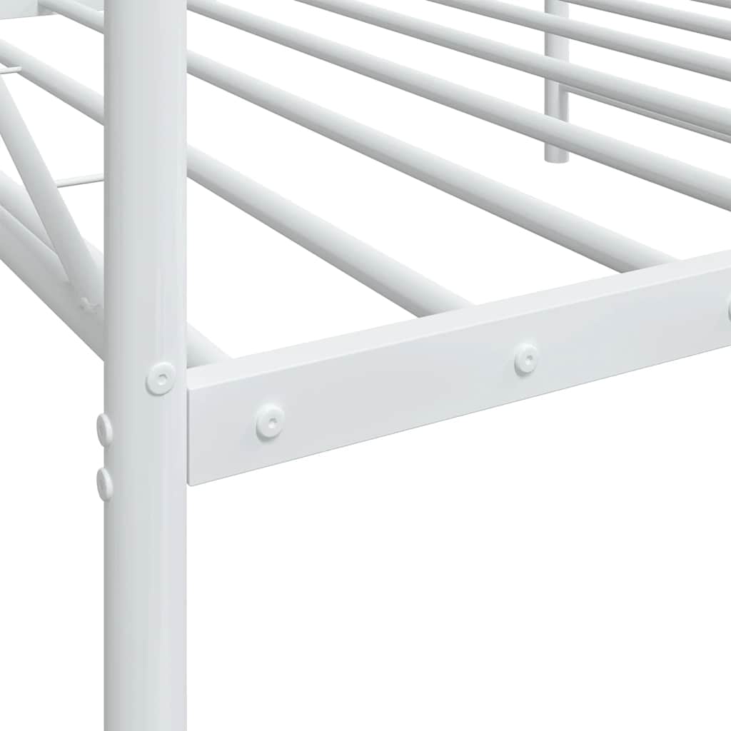 Day Bed without Mattress White 100x190 cm Steel