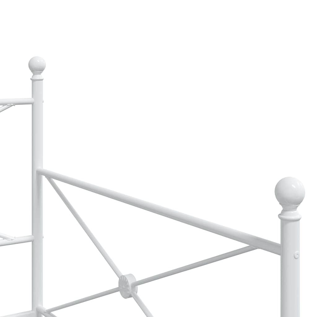 Daybed with Trundle without Mattress White 100x190 cm Steel