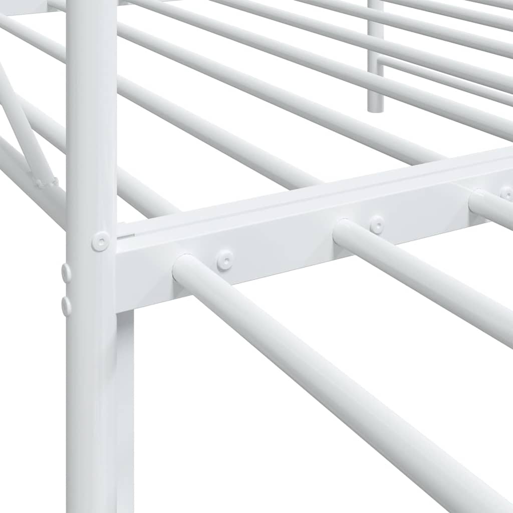 Daybed with Trundle without Mattress White 100x190 cm Steel