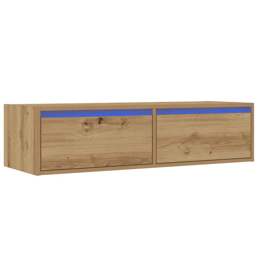 TV Cabinet with LED Lights Artisan Oak 100X35.5x25 cm