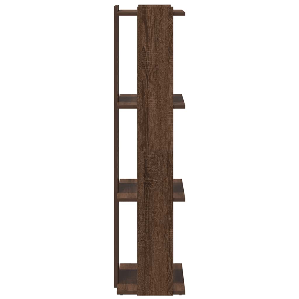 Bookcase 3-Tier Brown Oak 60x30x120 cm Engineered Wood
