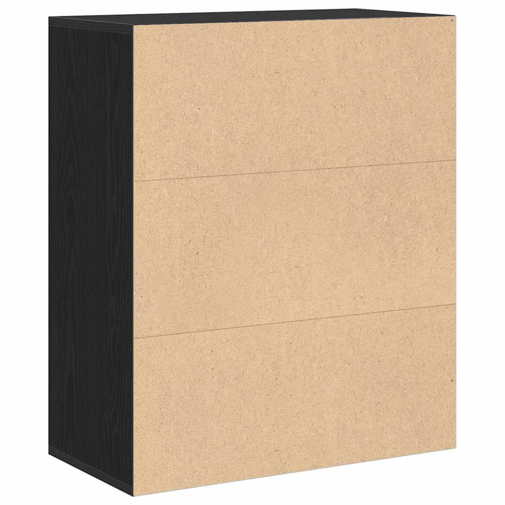 Book Cabinet Black 60x30x71.5 cm Engineered Wood