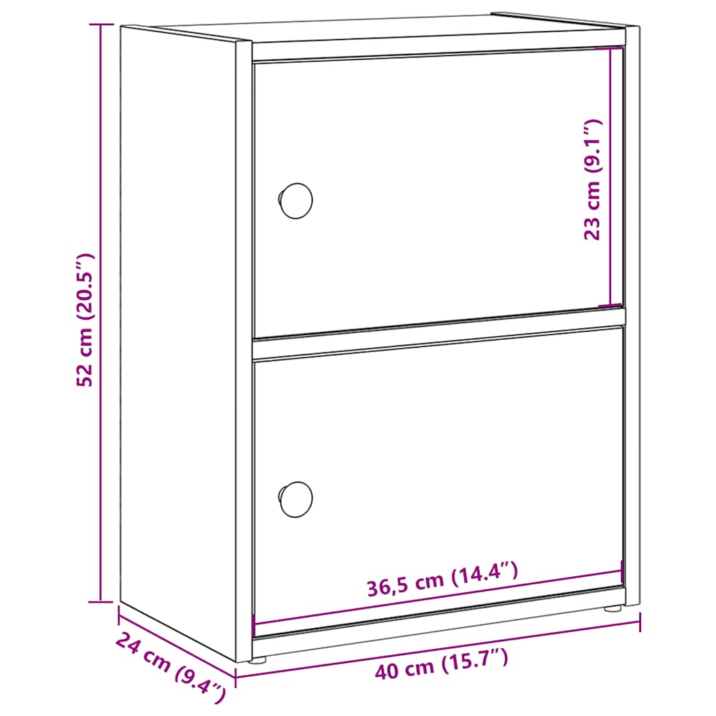 Bookcase Smoked Oak 40x24x52 cm Engineered Wood