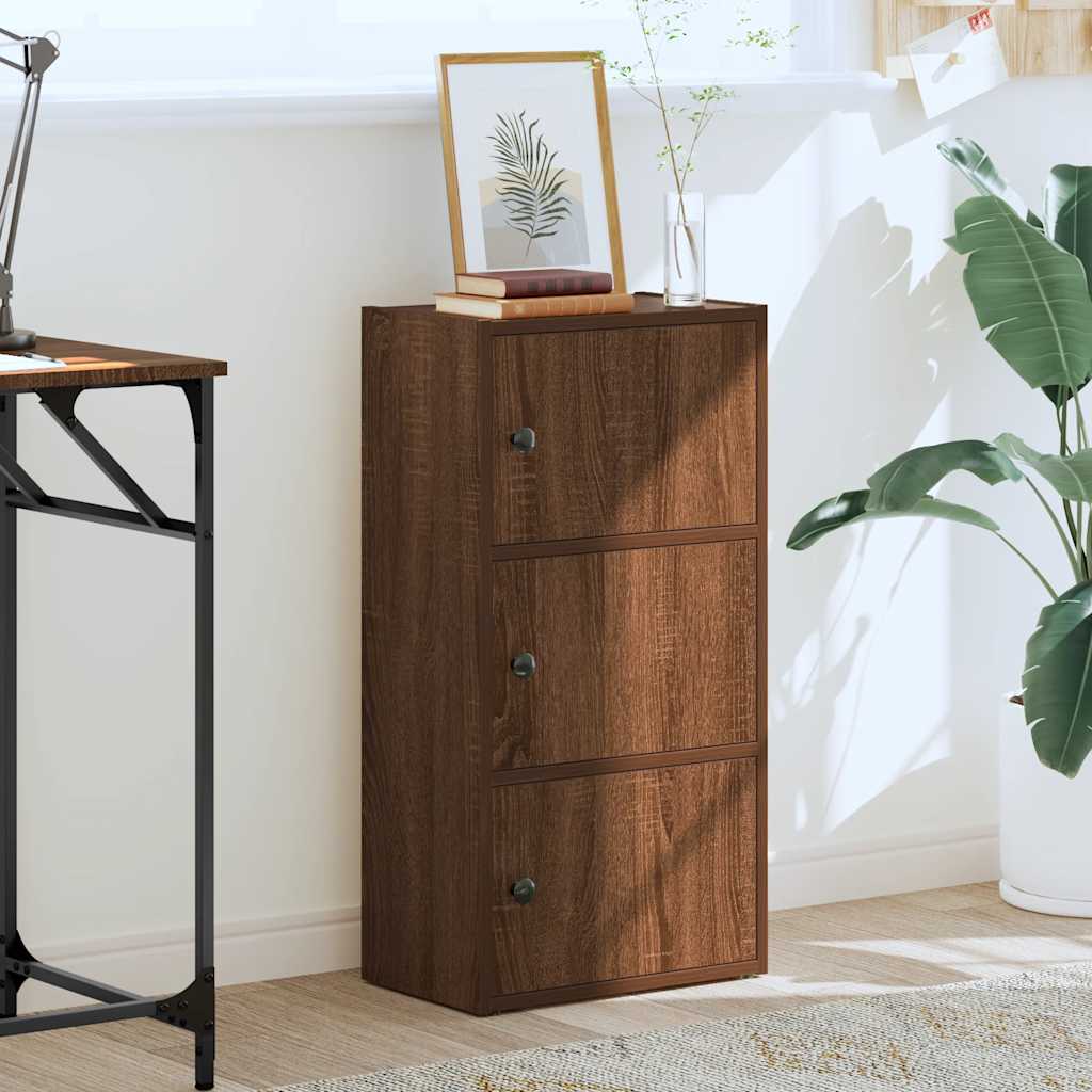 Bookcase Brown Oak 40x24x77 cm Engineered Wood