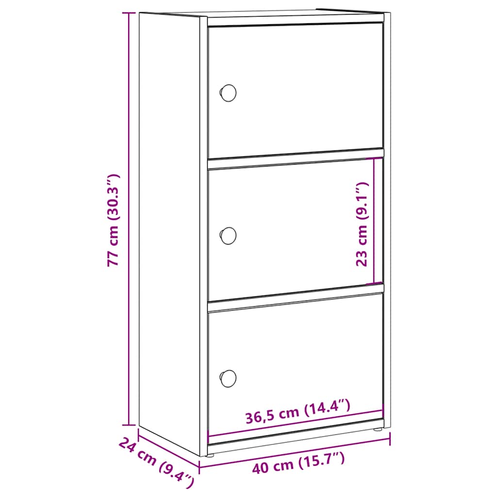 Bookcase Old Wood 40x24x77 cm Engineered Wood