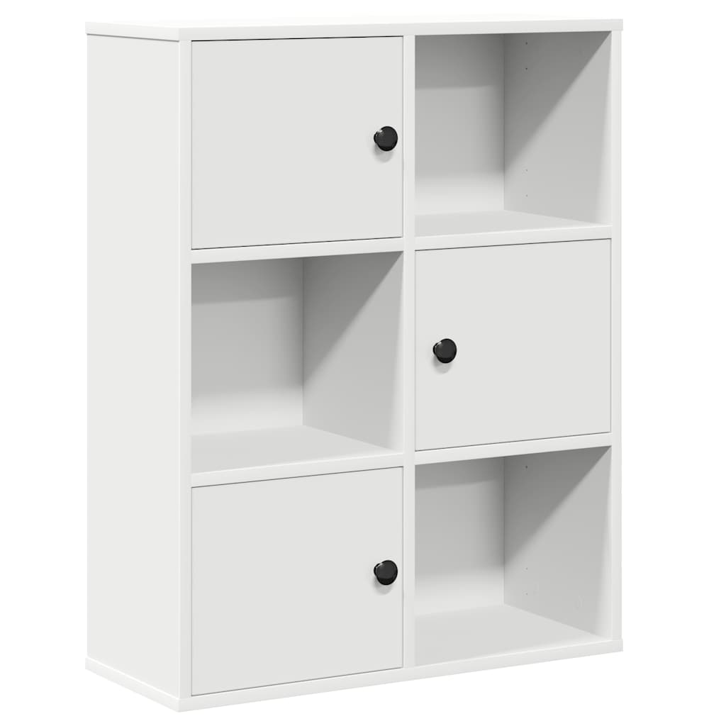 Modern Wooden Bookcase With Closed & Open Storage Compartments Wood Book Cabinet