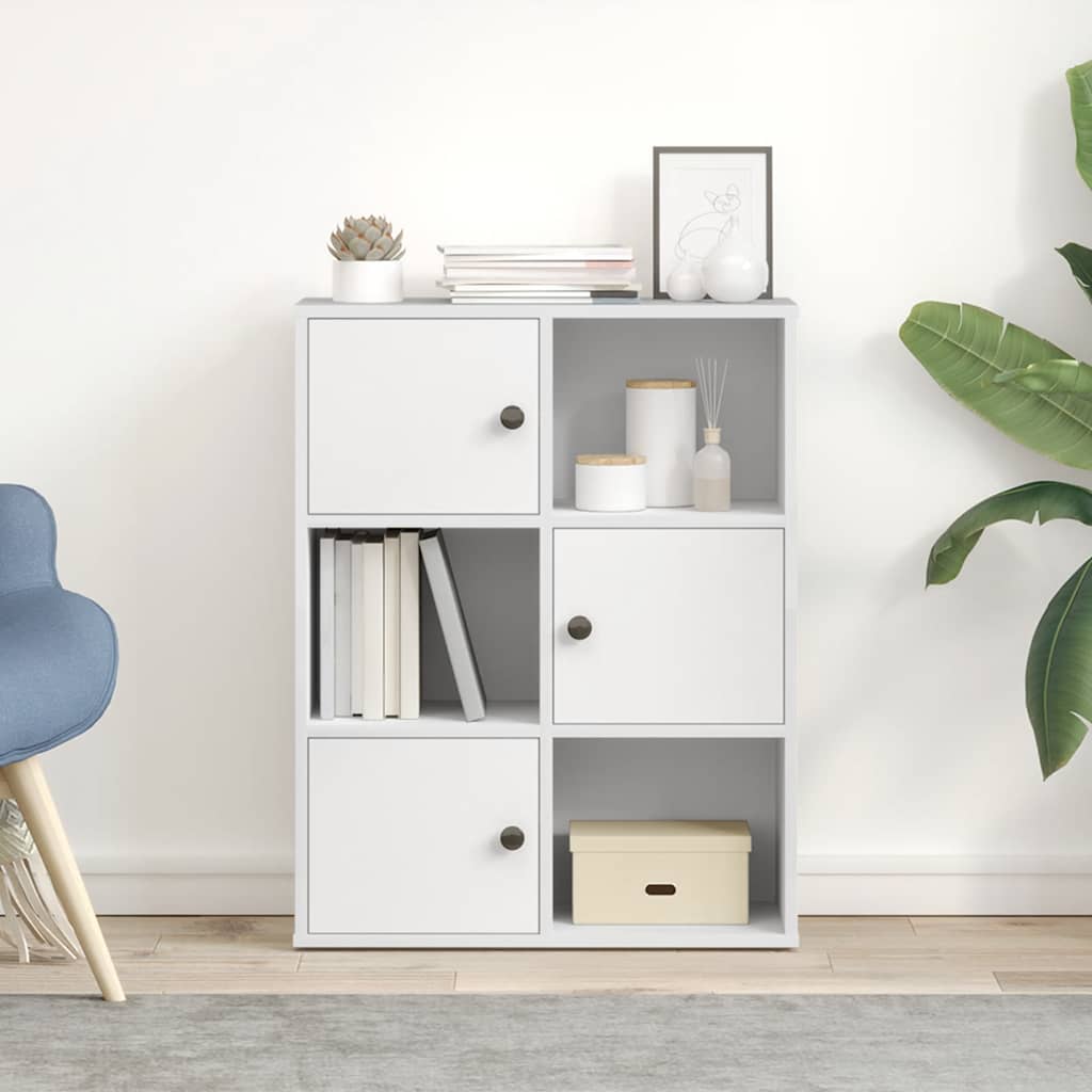 Modern Wooden Bookcase With Closed & Open Storage Compartments Wood Book Cabinet