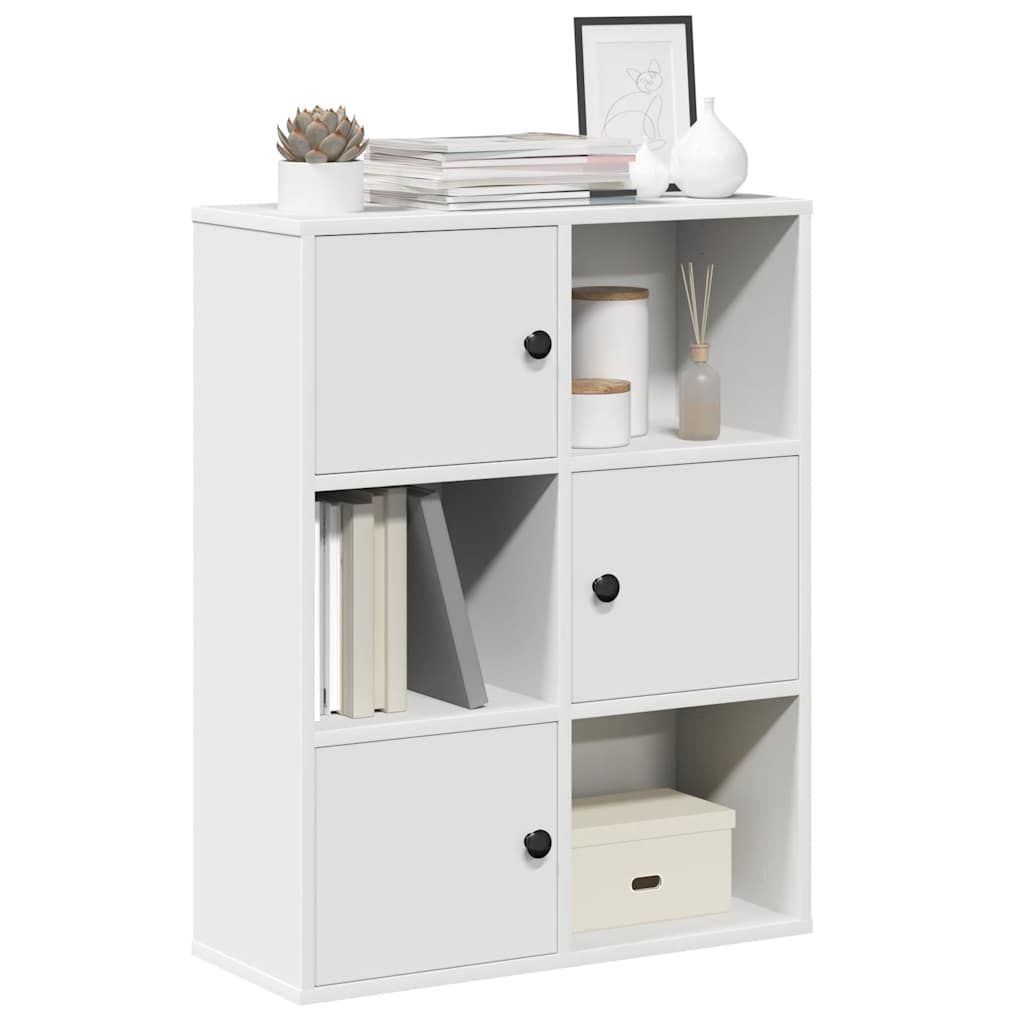 Modern Wooden Bookcase With Closed & Open Storage Compartments Wood Book Cabinet