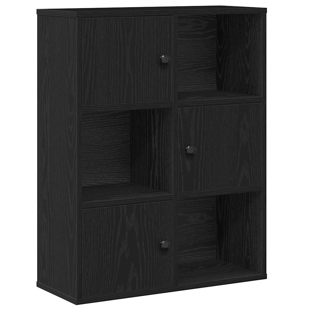 Modern Wooden Bookcase With Closed & Open Storage Compartments Wood Book Cabinet