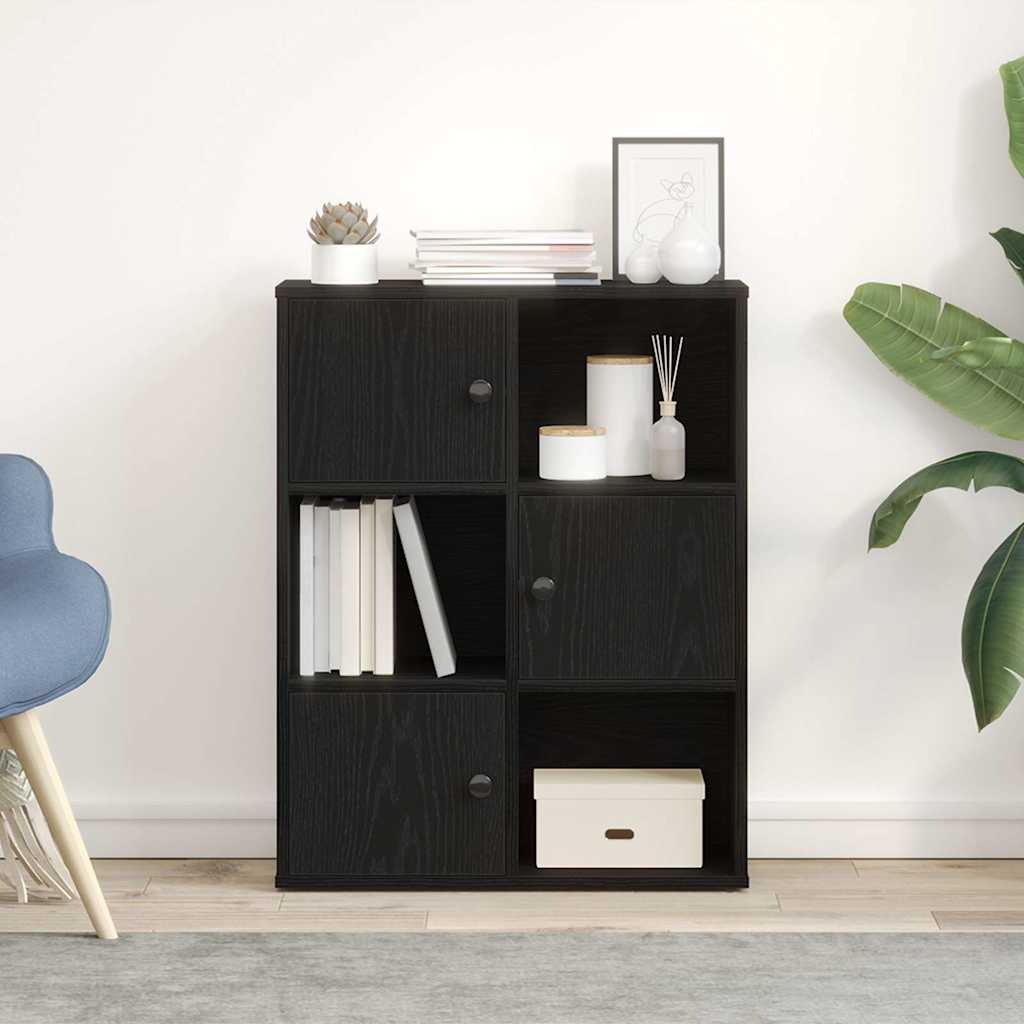 Modern Wooden Bookcase With Closed & Open Storage Compartments Wood Book Cabinet