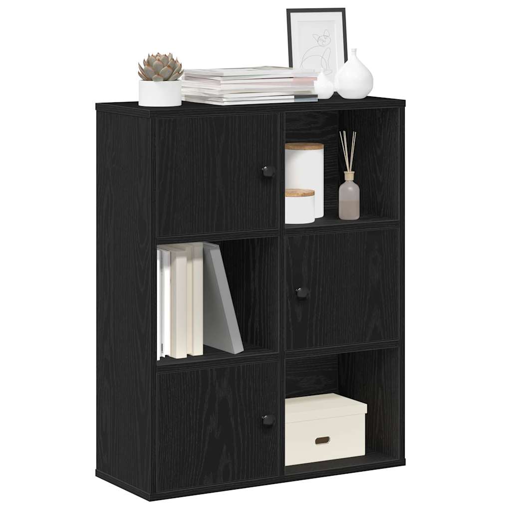 Modern Wooden Bookcase With Closed & Open Storage Compartments Wood Book Cabinet