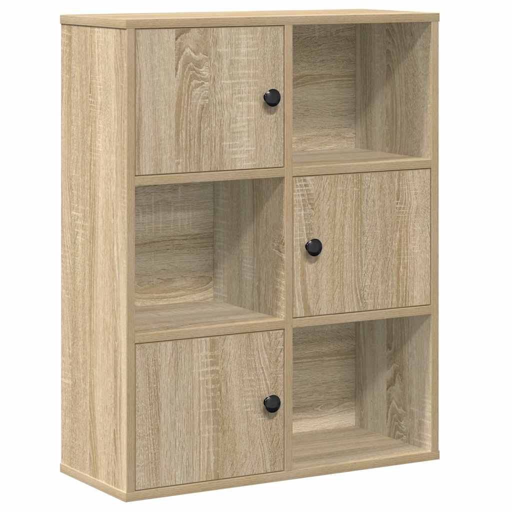 Modern Wooden Bookcase With Closed & Open Storage Compartments Wood Book Cabinet