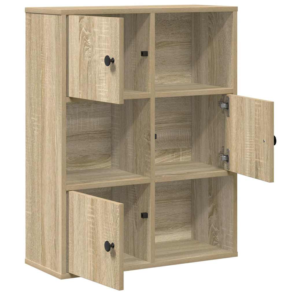 Modern Wooden Bookcase With Closed & Open Storage Compartments Wood Book Cabinet