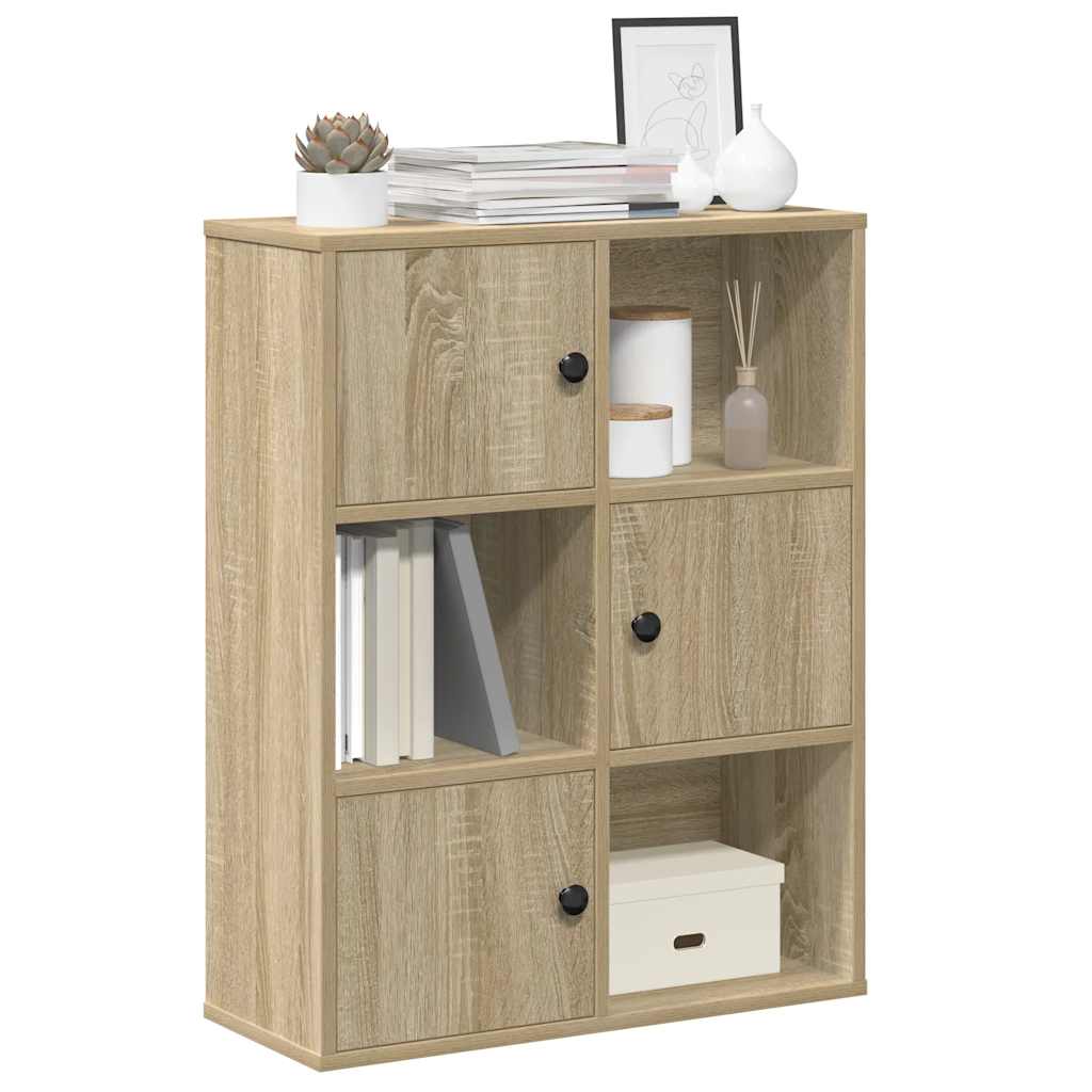 Modern Wooden Bookcase With Closed & Open Storage Compartments Wood Book Cabinet