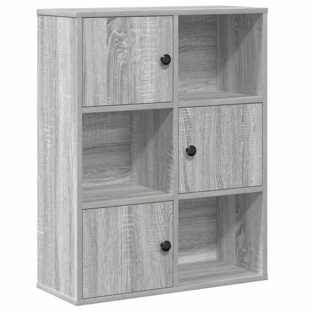Modern Wooden Bookcase With Closed & Open Storage Compartments Wood Book Cabinet