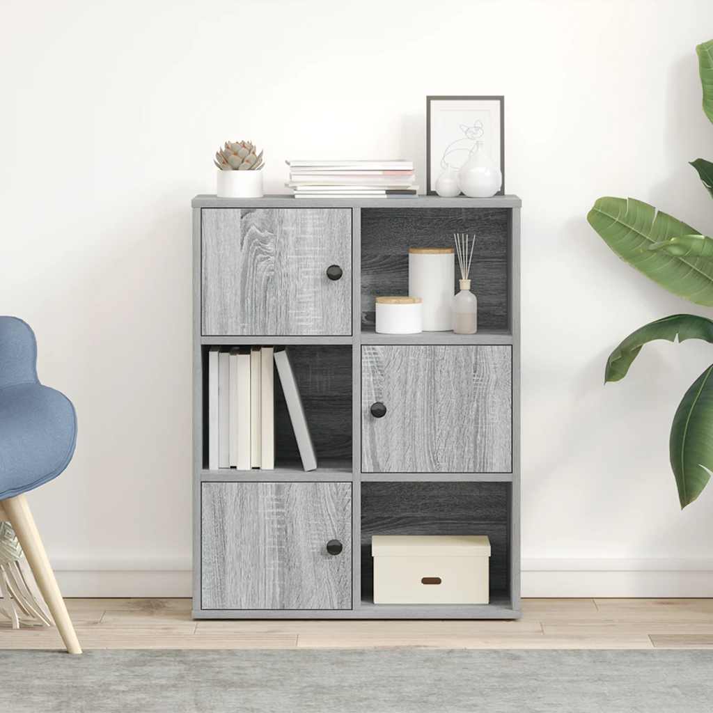 Modern Wooden Bookcase With Closed & Open Storage Compartments Wood Book Cabinet
