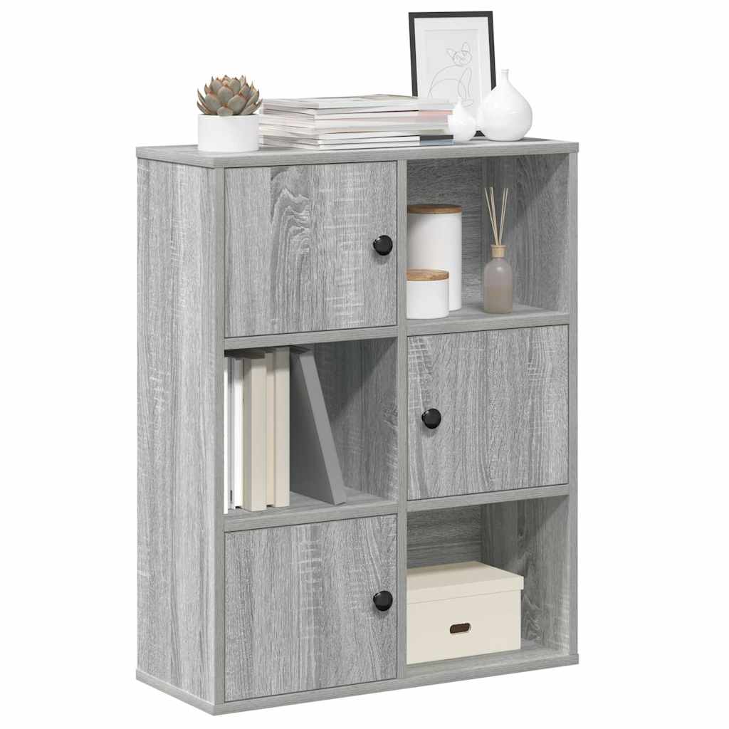 Modern Wooden Bookcase With Closed & Open Storage Compartments Wood Book Cabinet