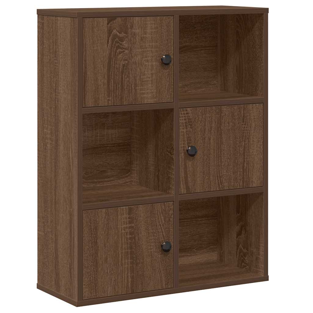 Modern Wooden Bookcase With Closed & Open Storage Compartments Wood Book Cabinet