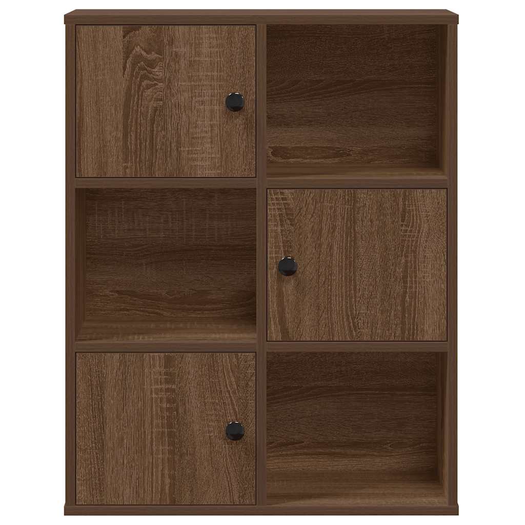 Modern Wooden Bookcase With Closed & Open Storage Compartments Wood Book Cabinet