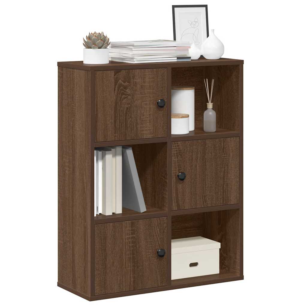 Modern Wooden Bookcase With Closed & Open Storage Compartments Wood Book Cabinet