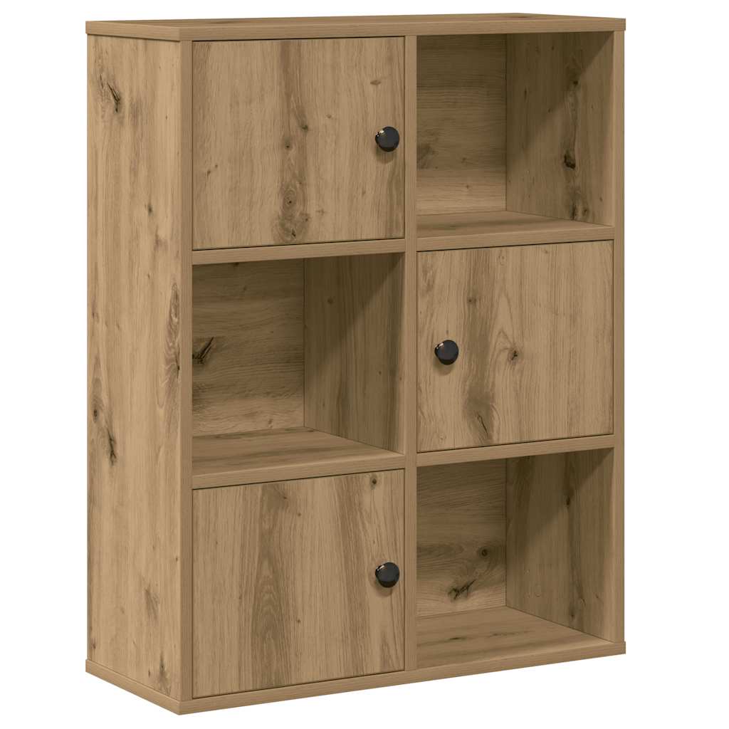 Modern Wooden Bookcase With Closed & Open Storage Compartments Wood Book Cabinet