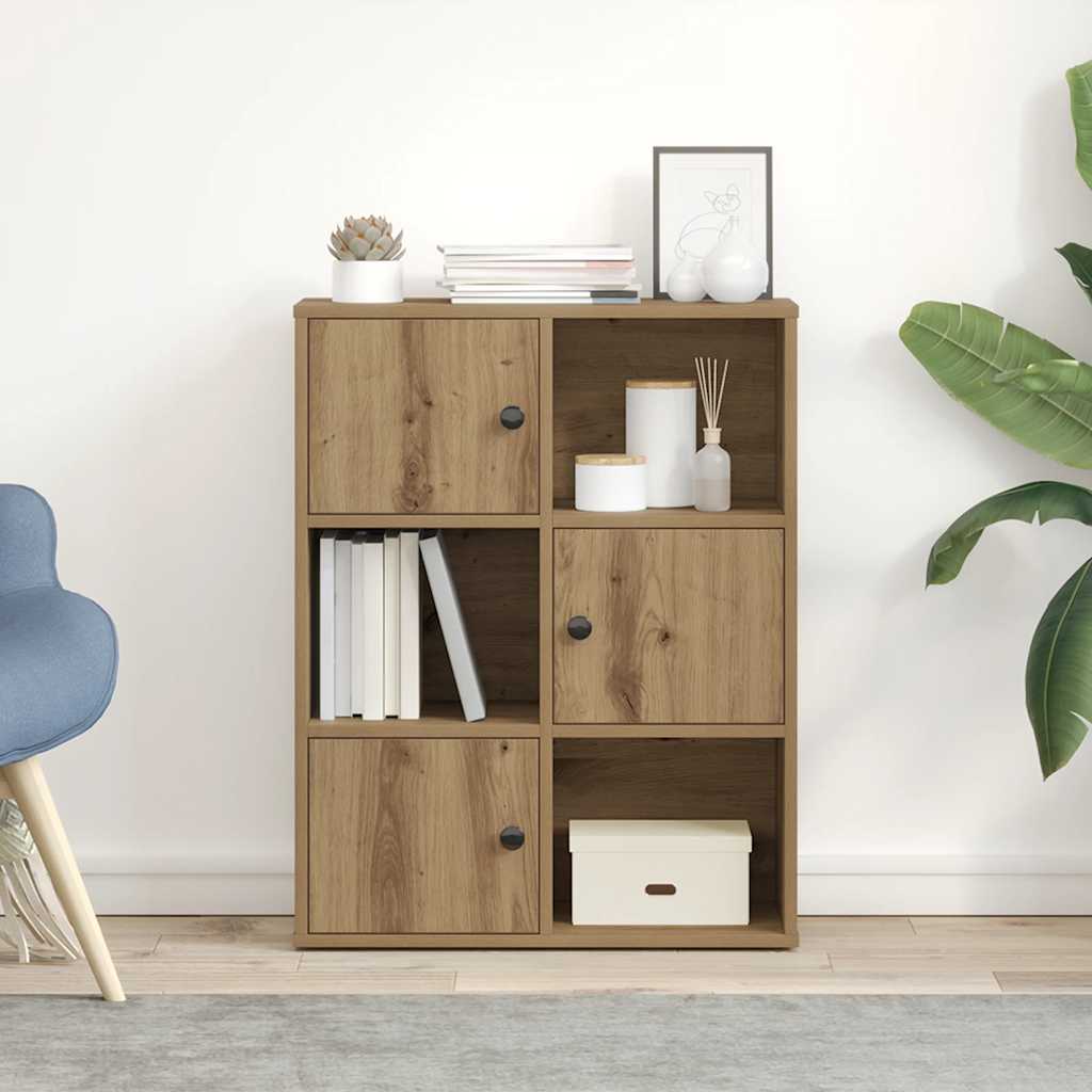Modern Wooden Bookcase With Closed & Open Storage Compartments Wood Book Cabinet