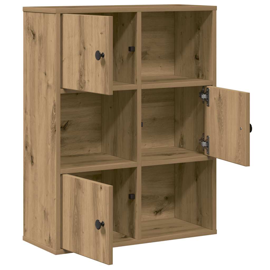 Modern Wooden Bookcase With Closed & Open Storage Compartments Wood Book Cabinet