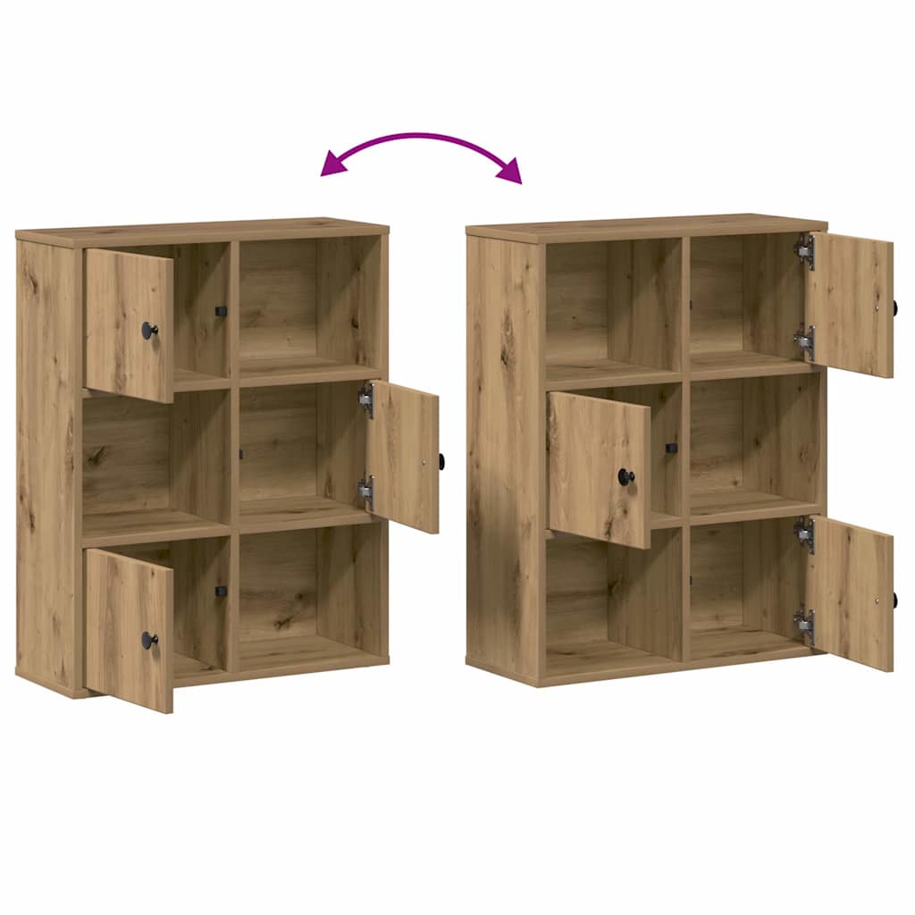 Modern Wooden Bookcase With Closed & Open Storage Compartments Wood Book Cabinet