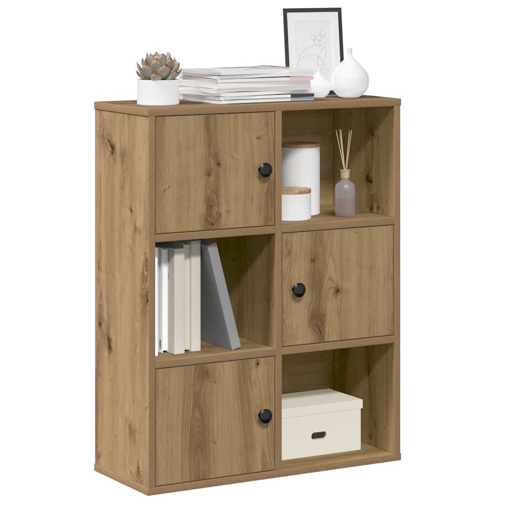 Modern Wooden Bookcase With Closed & Open Storage Compartments Wood Book Cabinet