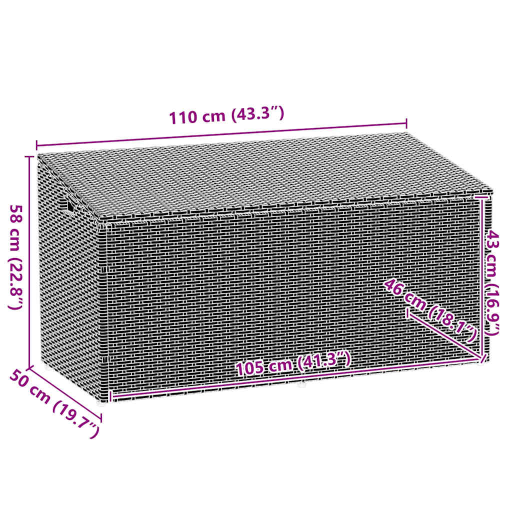 Outdoor Patio Poly Rattan Garden Storage Box Cabinet Cushion Boxes Unit