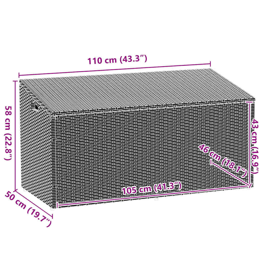 Outdoor Patio Poly Rattan Garden Storage Box Cabinet Cushion Boxes Unit