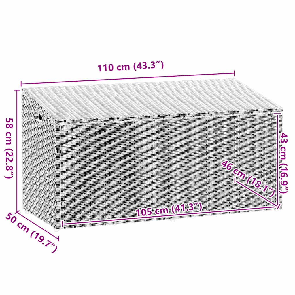 Outdoor Patio Poly Rattan Garden Storage Box Cabinet Cushion Boxes Unit