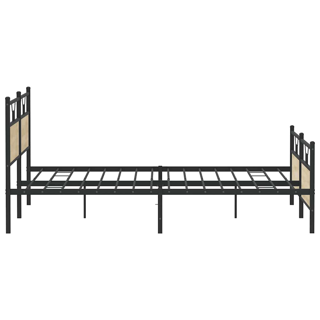 Metal Bed Frame without Mattress Sonoma Oak 193x203 cm
