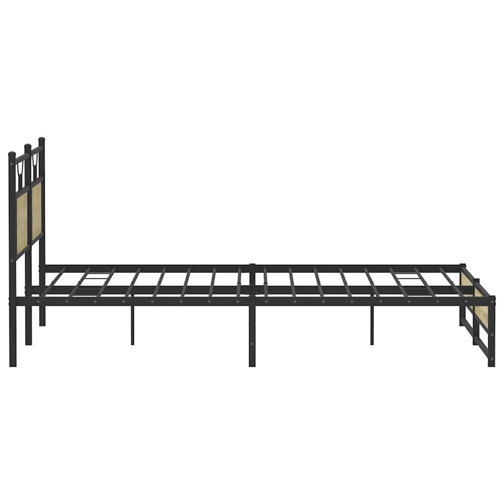 Metal Bed Frame without Mattress Sonoma Oak 180x200 cm Super King