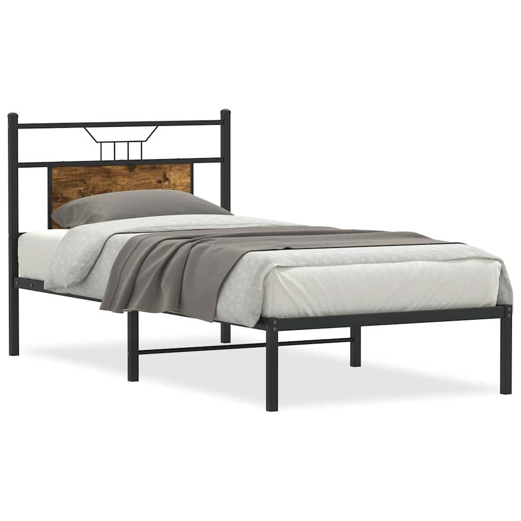 Bed Frame without Mattress Smoked Oak 80x200 cm Engineered Wood