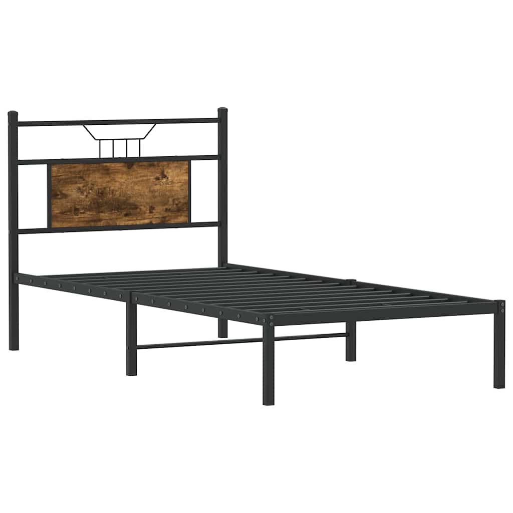 Bed Frame without Mattress Smoked Oak 80x200 cm Engineered Wood